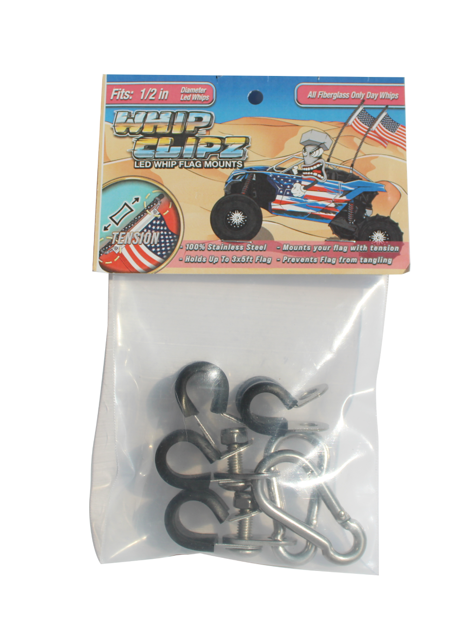 1/2in - 3/8in Whip Clipz (All Fiberglass Only Day Whips)