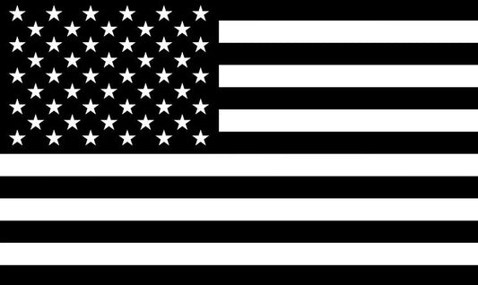 Black & White Double Sided Grommet USA Flag 12”x18”