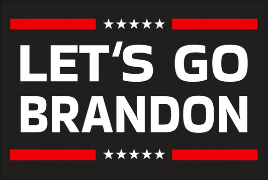 LET'S GO BRANDON BLACK FLAG 2’x3’ Double Sided Grommet Flag