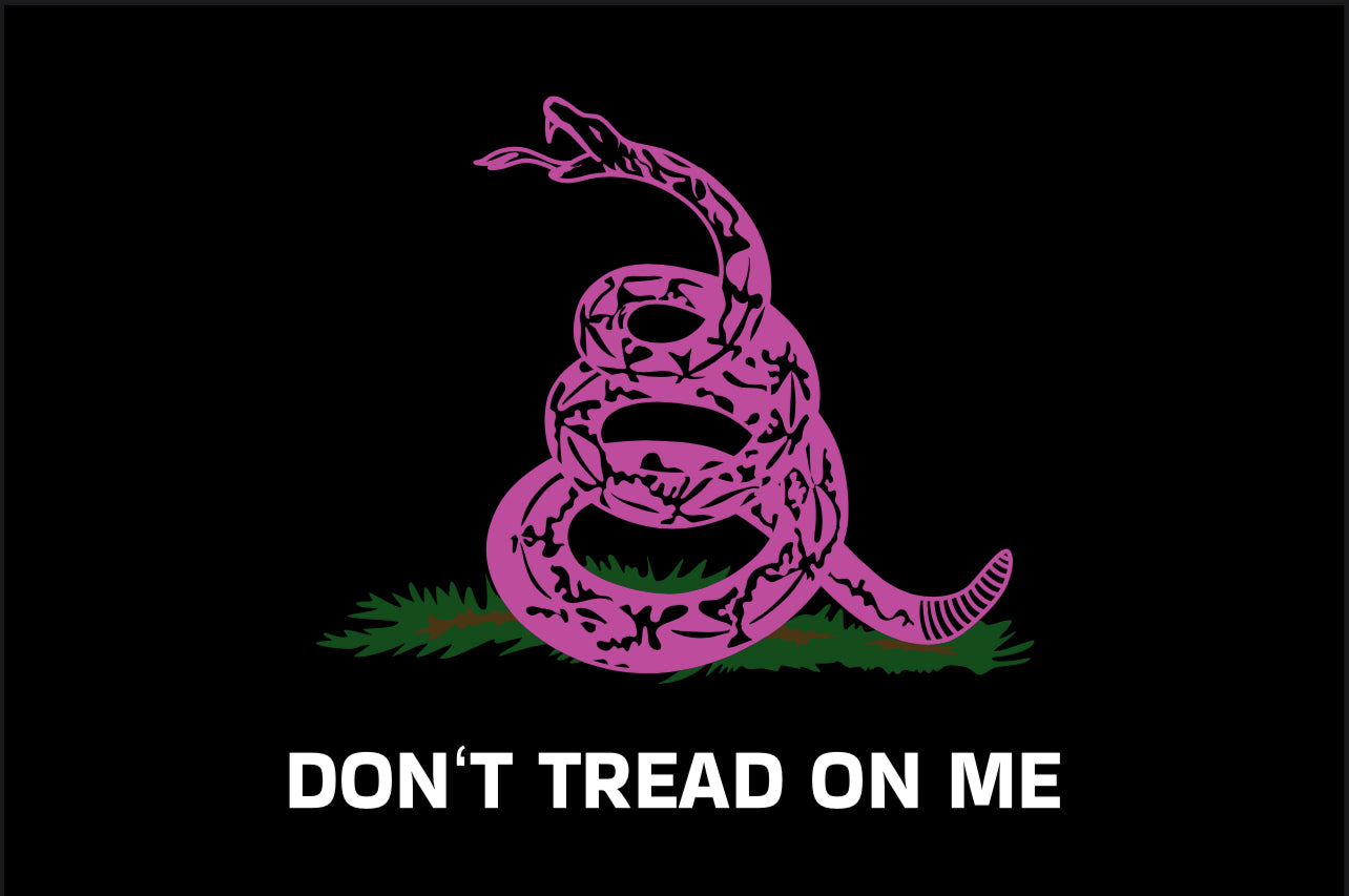 DON'T TREAD ON ME BLACK PINK FLAG 12"x18" Double Sided Grommet Flag