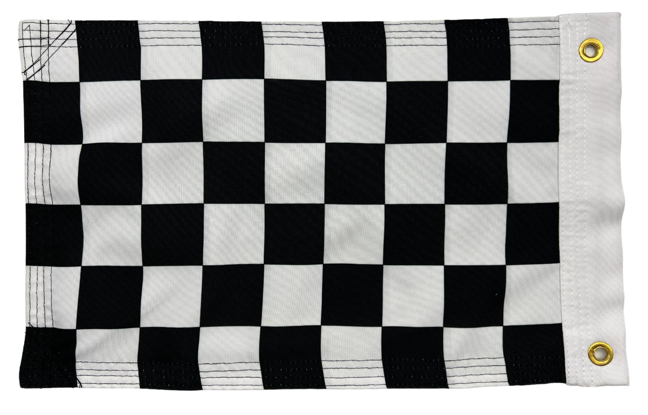 Double Sided Grommet Checkered Flag 12”x18”