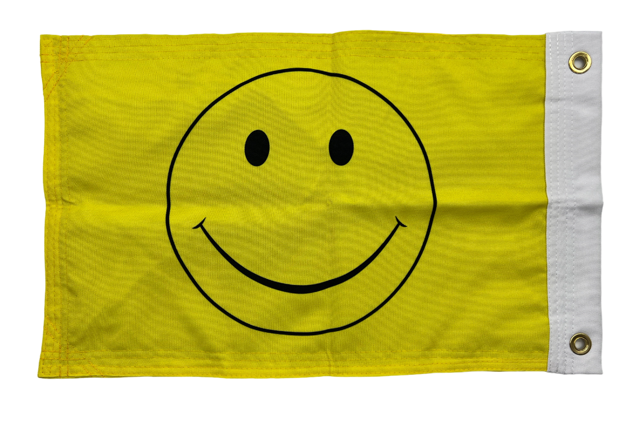 Happy Face FLAG 12"x18" Double Sided Grommet Flag