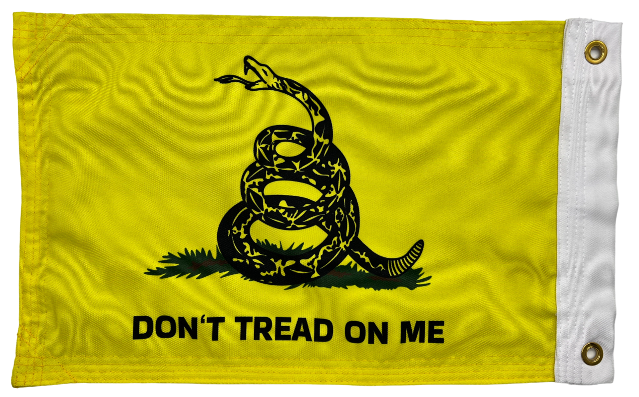 Don’t Tread on Me Yellow Double Sided Grommet Flag 12”x18”