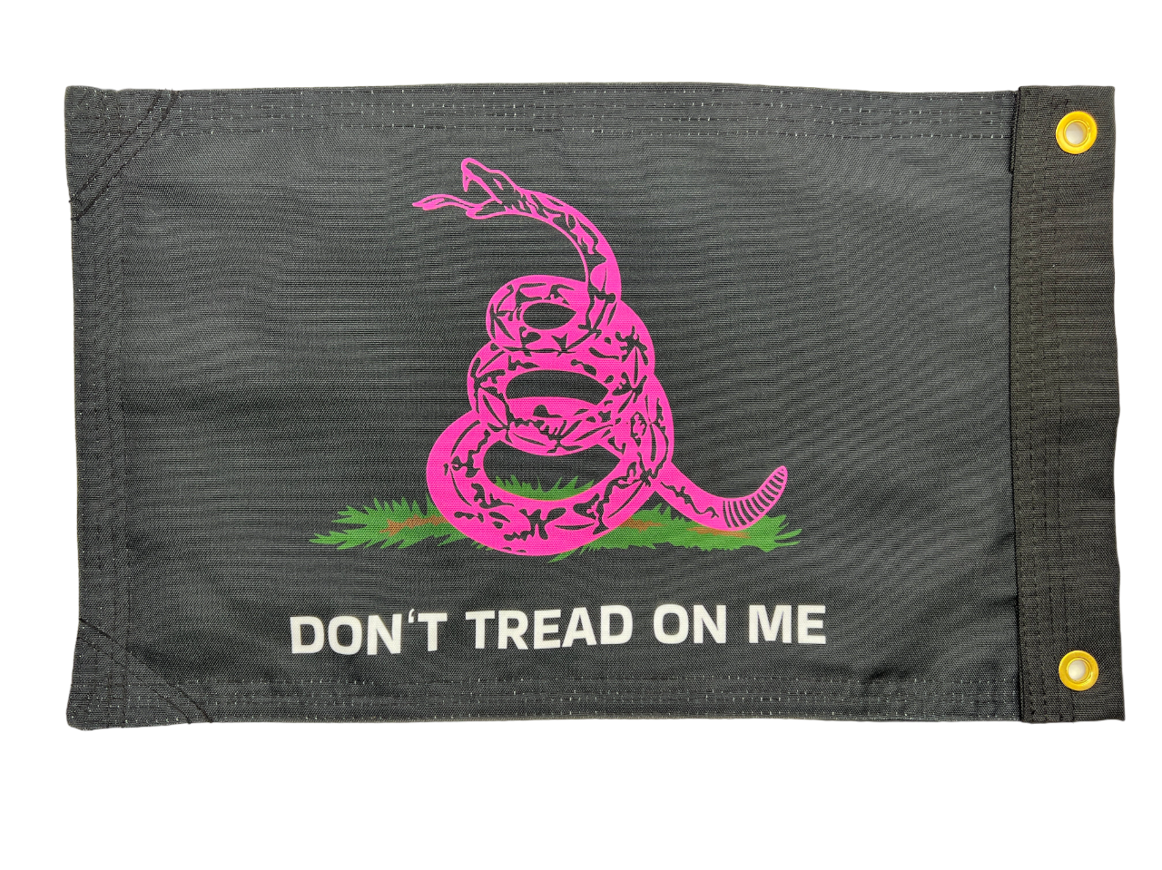 Don’t Tread on Me Black Pink Double Sided Grommet Flag 12”x18”