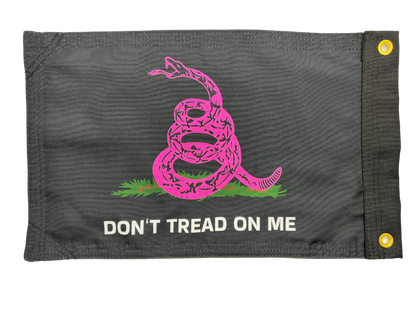 Don’t Tread on Me Black Pink Double Sided Grommet Flag 12”x18”