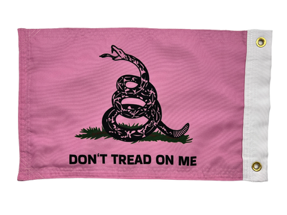 Don’t Tread on Me Pink Double Sided Grommet Flag 12”x18”