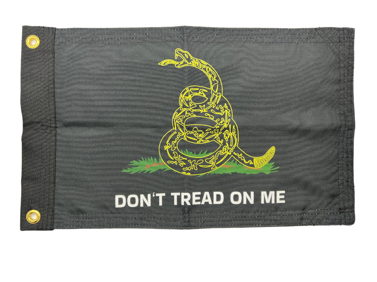 Don’t Tread on Me Black Yellow Double Sided Grommet Flag 12”x18”