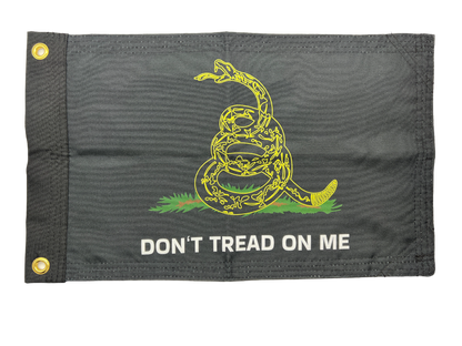 Don’t Tread on Me Black Yellow Double Sided Grommet Flag 12”x18”