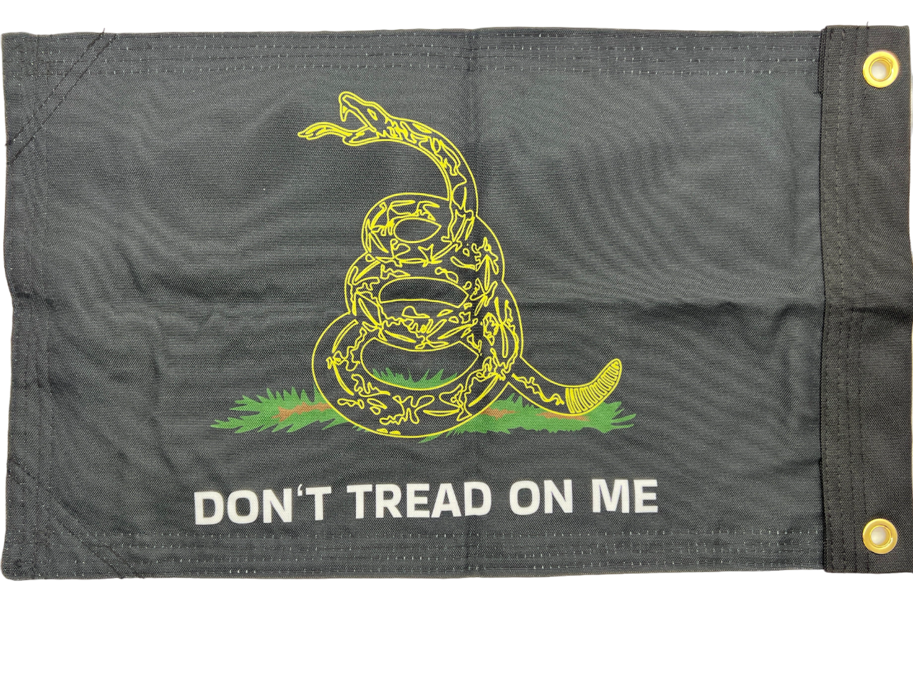 Don’t Tread on Me Black Yellow Double Sided Grommet Flag 12”x18”