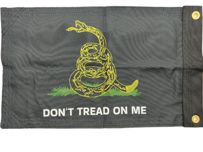 Don’t Tread on Me Black Yellow Double Sided Grommet Flag 12”x18”