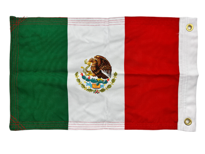 Mexican FLAG 12"x18" Double Sided Grommet Flag