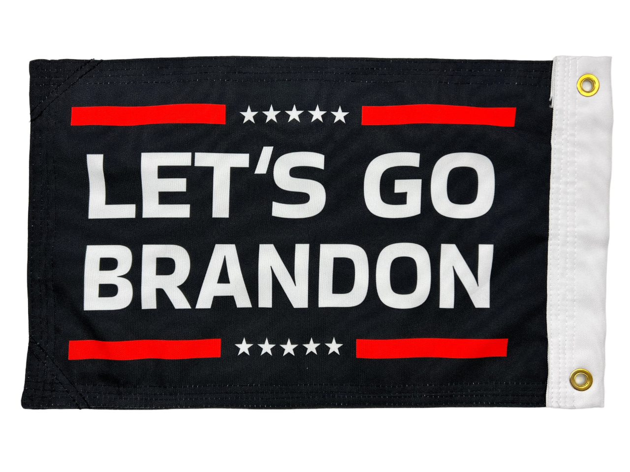 LET'S GO BRANDON BLACK FLAG 12"x18" Double Sided Grommet Flag