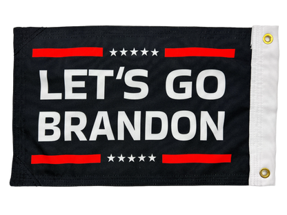 LET'S GO BRANDON BLACK FLAG 12"x18" Double Sided Grommet Flag