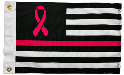 Pink Ribbon FLAG 12"x18" Double Sided Grommet Flag