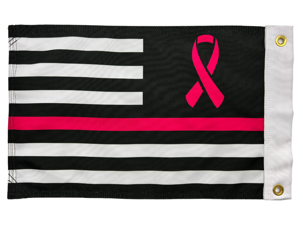 Pink Ribbon FLAG 12"x18" Double Sided Grommet Flag