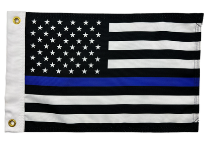 Thin Blue Line Double Sided Grommet Flag 12”x18”