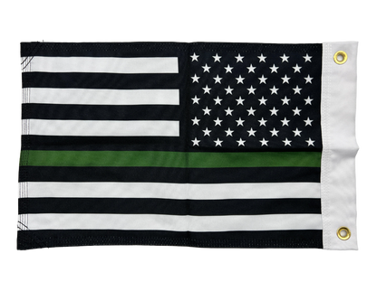 Thin Green Line FLAG 12"x18" Double Sided Grommet Flag